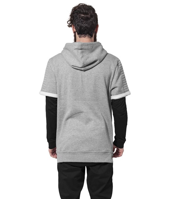 Short Sleeve Side Zipped Hoody grey 1